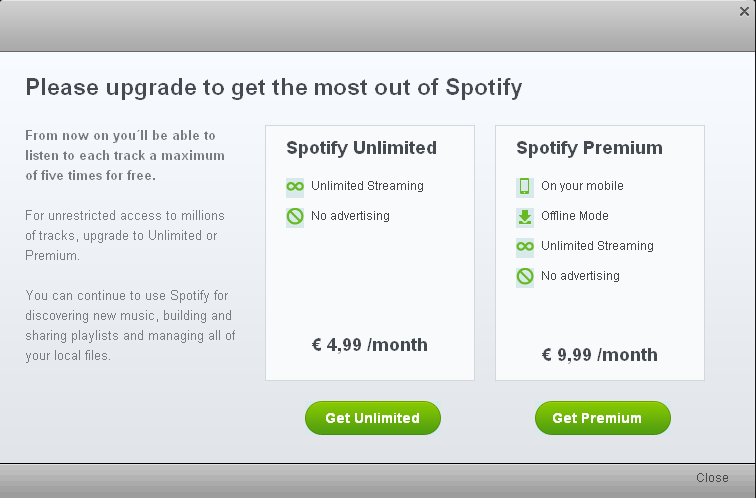 further reductions to spotifys free service