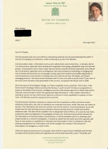 James Morris Response letter - Page 1 James Morris Response letter - Page 1
