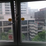 Another picture of the broken window in Manchester Room 421