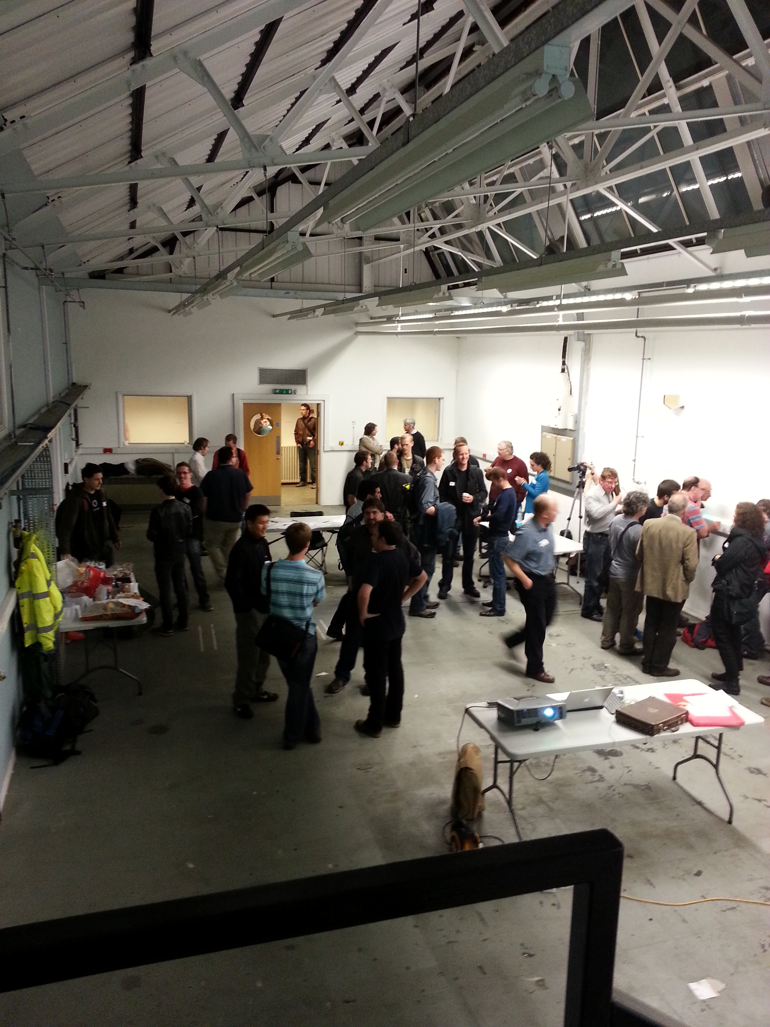 People gathering in the cambridge makespace